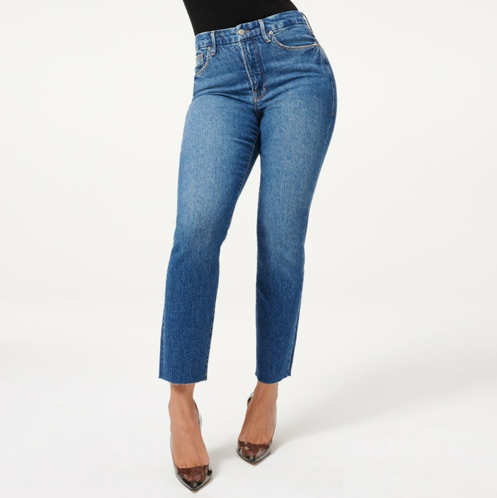 Good American Skinny Jean Raw Hem Size 14 Waist 33